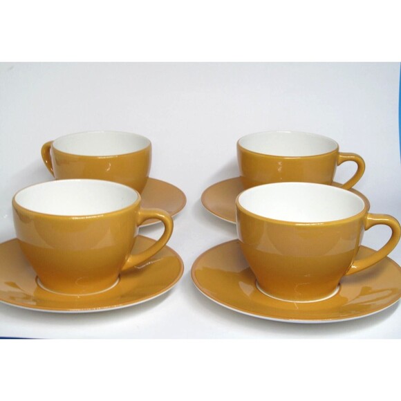 Williams sonoma Passano Orange Cups & Saucers 4 Sets